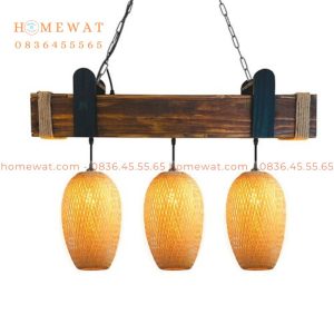 Bộ đèn thả mây tre HWMT03