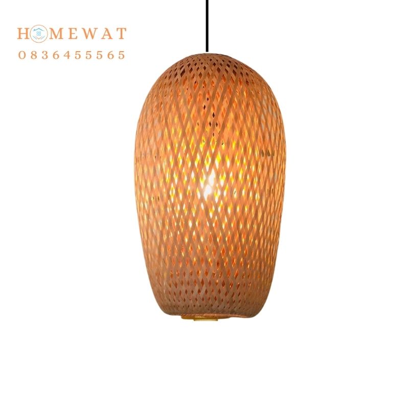 Đèn thả mây tre MTT02 5 den may tre tha tran mtt02 1