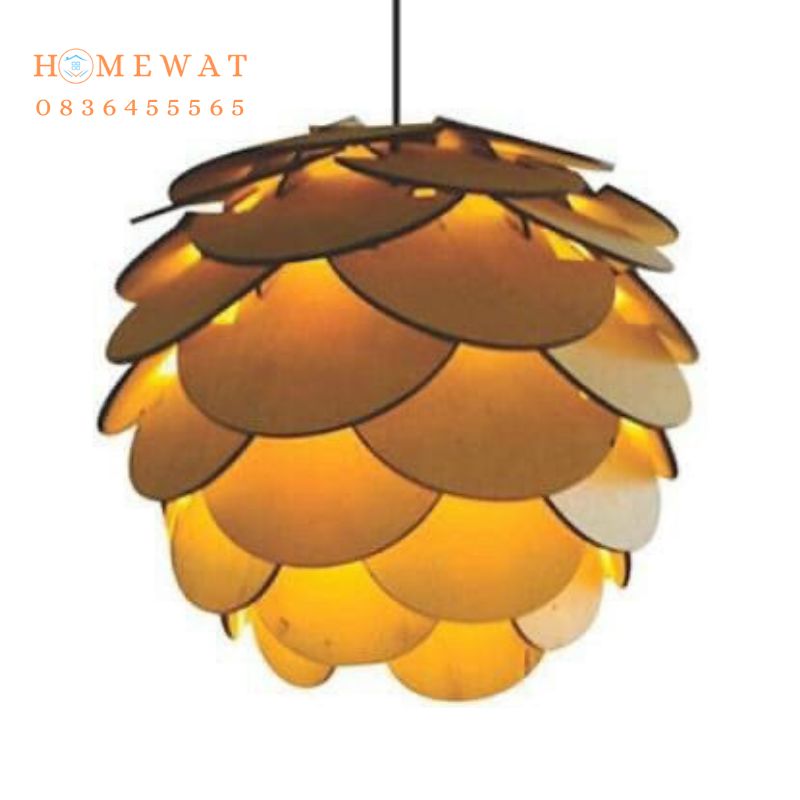 Đèn gỗ thả trần HWTT49 1 Đèn gỗ thả trần HWTT49