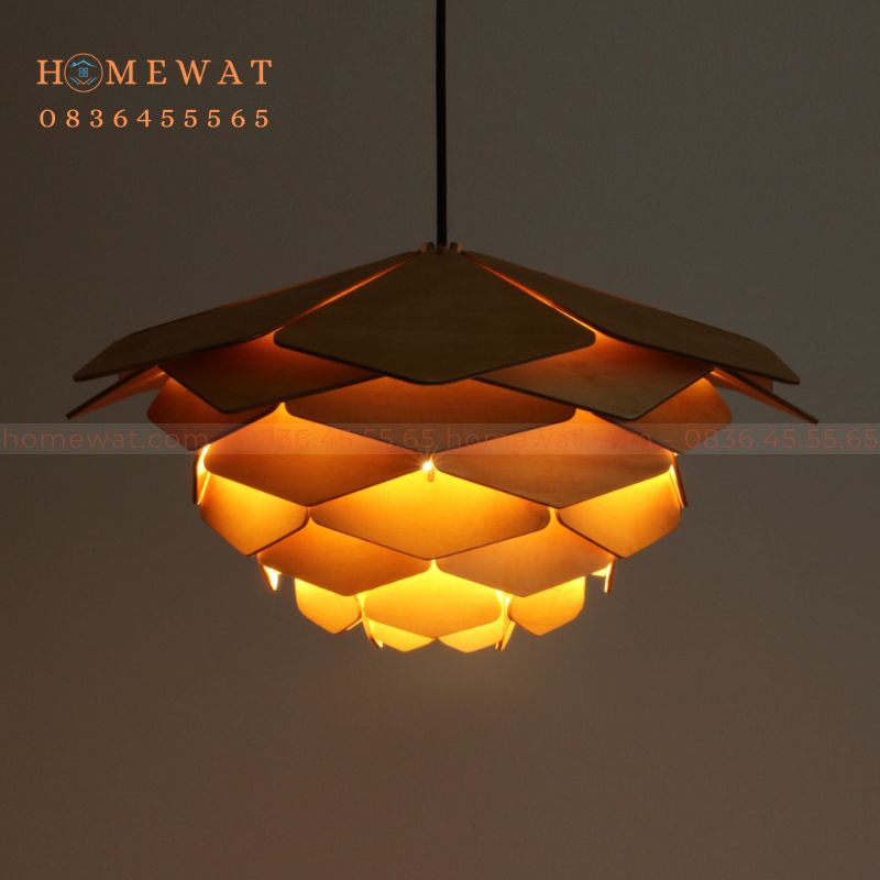 Đèn gỗ thả trần HWTT52 1 Đèn gỗ thả trần HWTT52