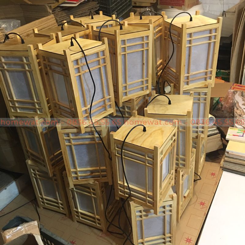 Đèn gỗ nhật thả trần HWTT97 2 Đèn gỗ nhật thả trần HWTT97 - Ảnh 2