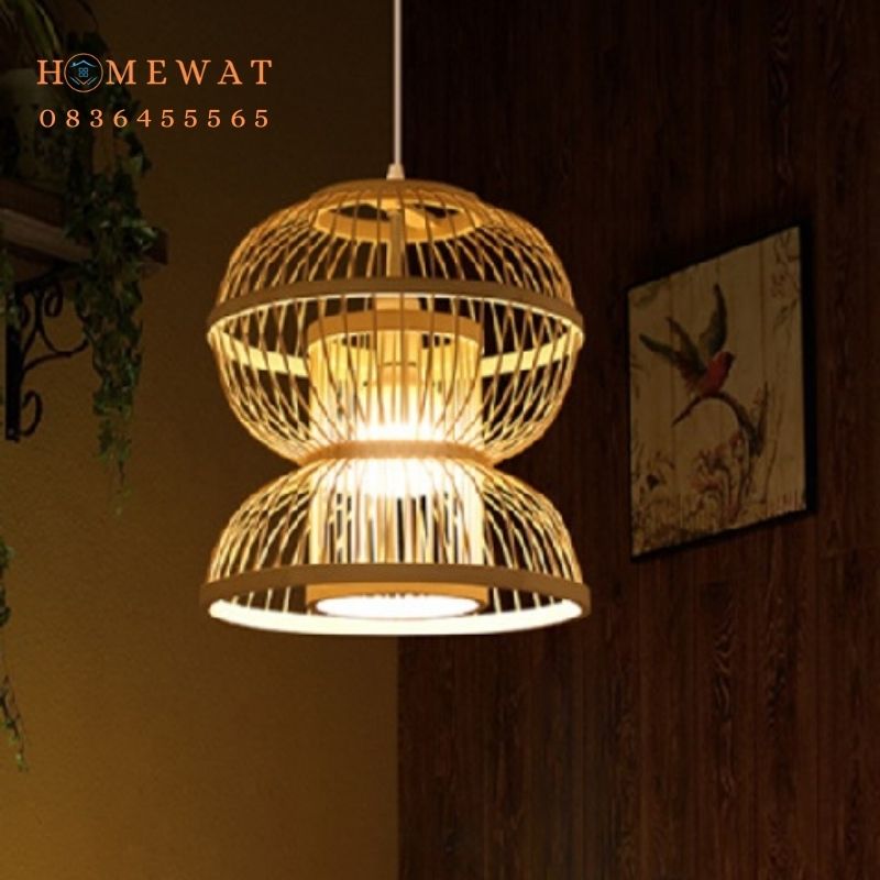 Đèn thả mây tre MTT55 1 Đèn thả mây tre MTT55