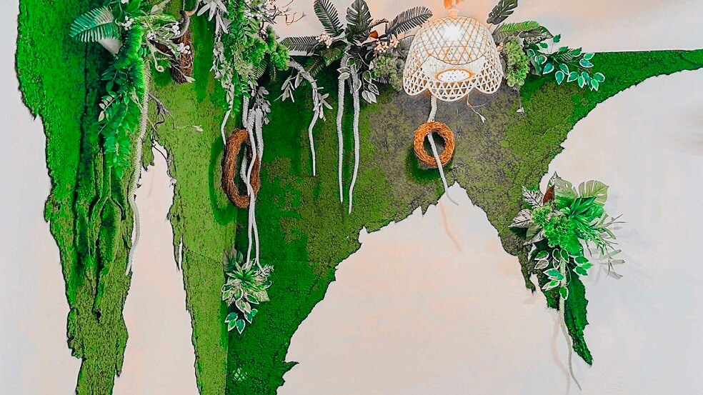 Thảm rêu backdrop sự kiện, khai trương